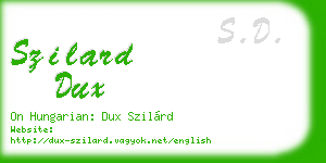 szilard dux business card